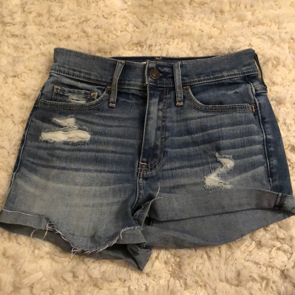 High waisted jean shorts